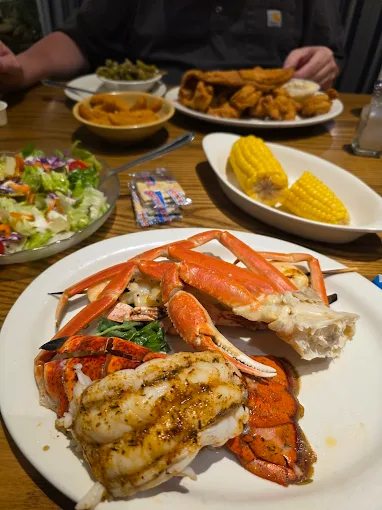 Crab legs served at Blue Ocean Seafood