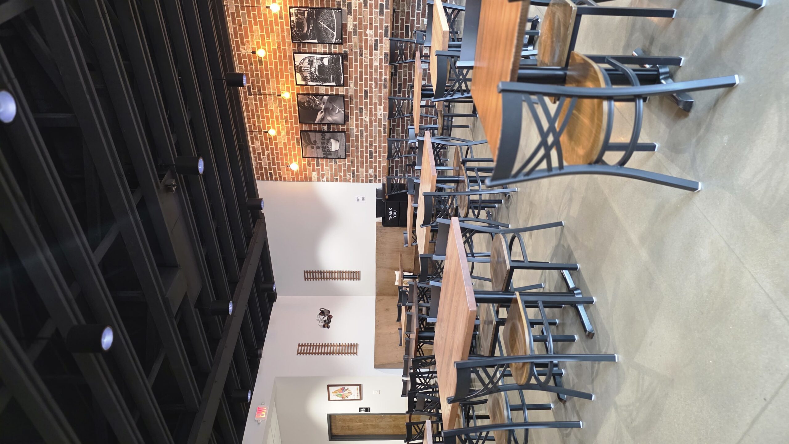 Spacious indoor seating area at Goat Kick Coffee in Evans, Georgia