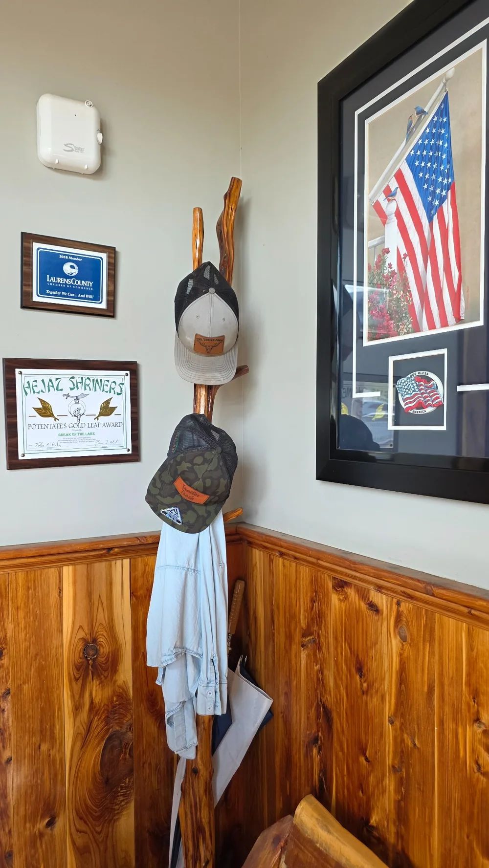 Interior detail at Break on the Lake with lake-themed decor