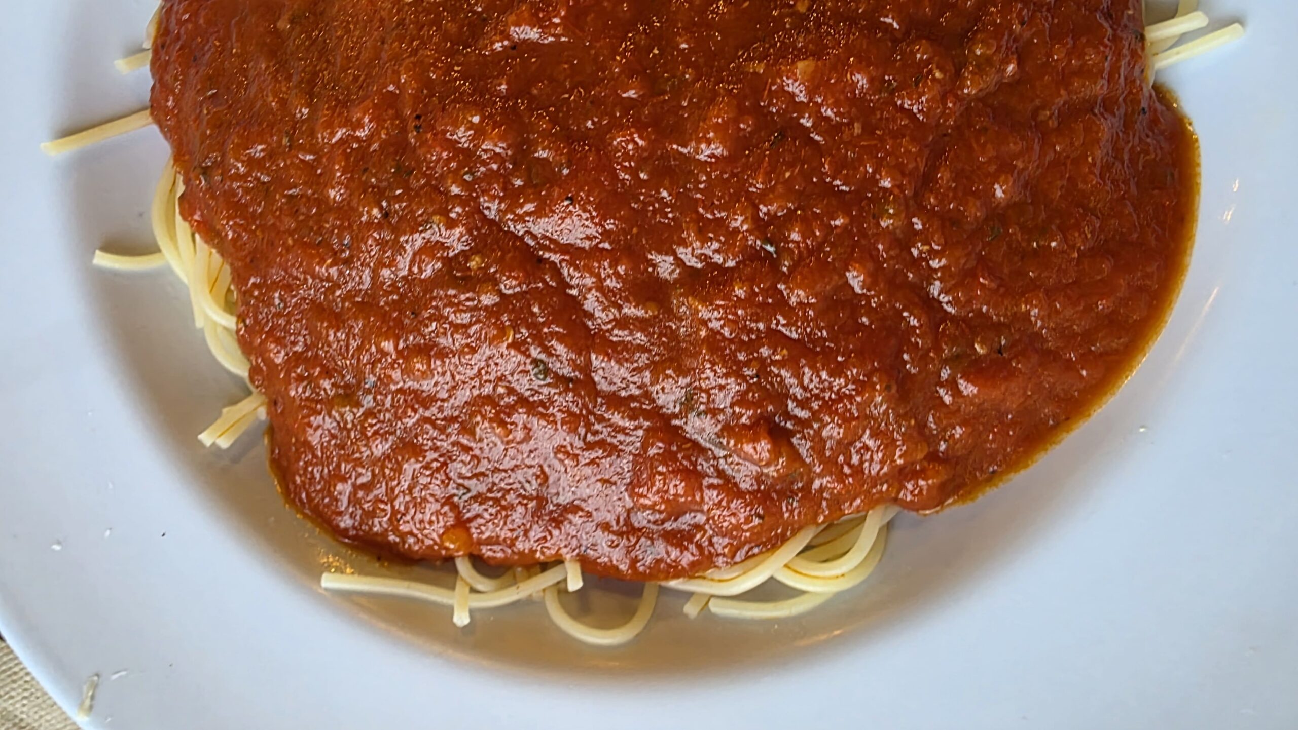 Spaghetti with marinara sauce served at Ferrando’s Italian Pizzeria