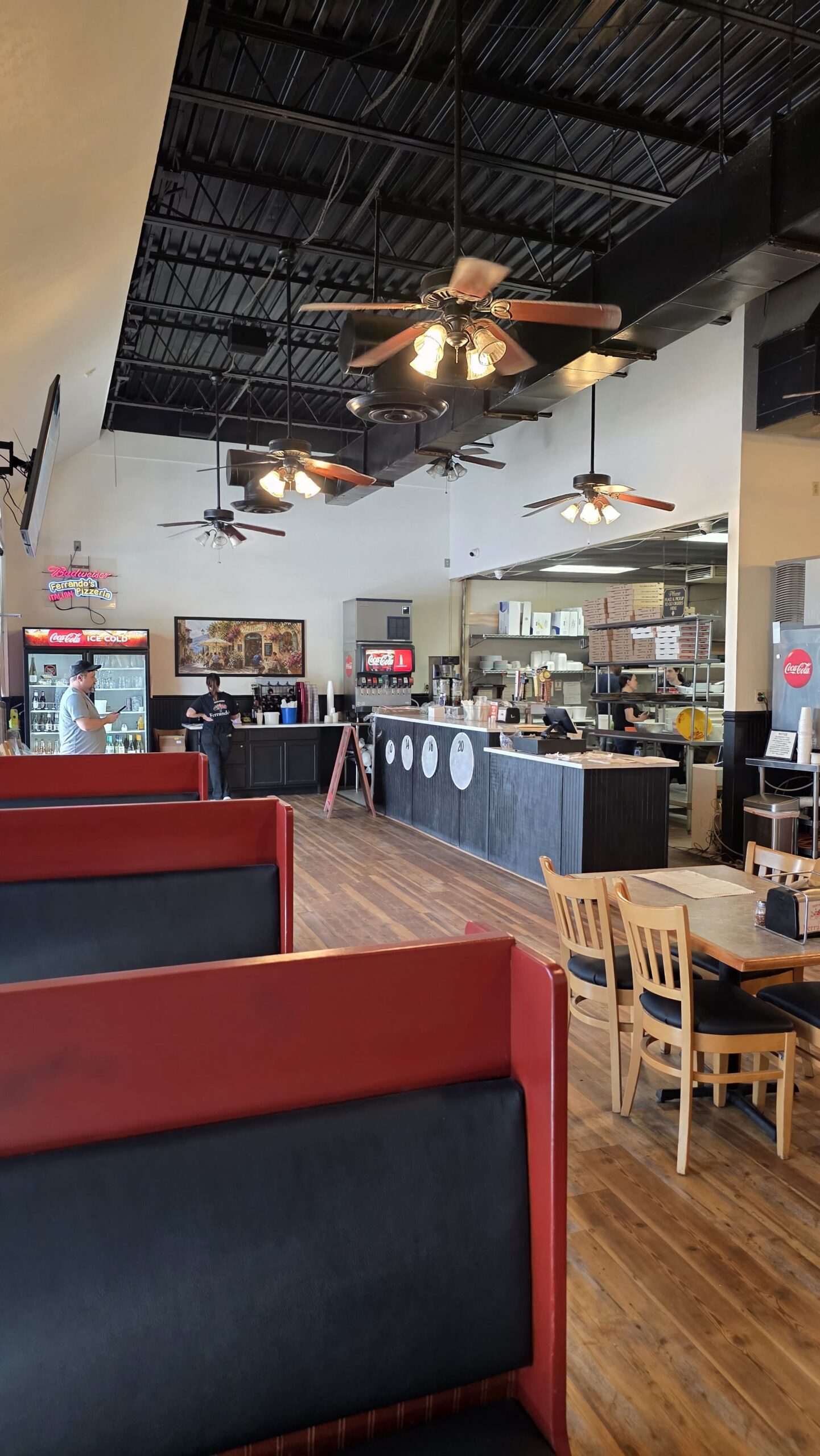 Clean and spacious dining room at Ferrando’s Italian Pizzeria in Aiken