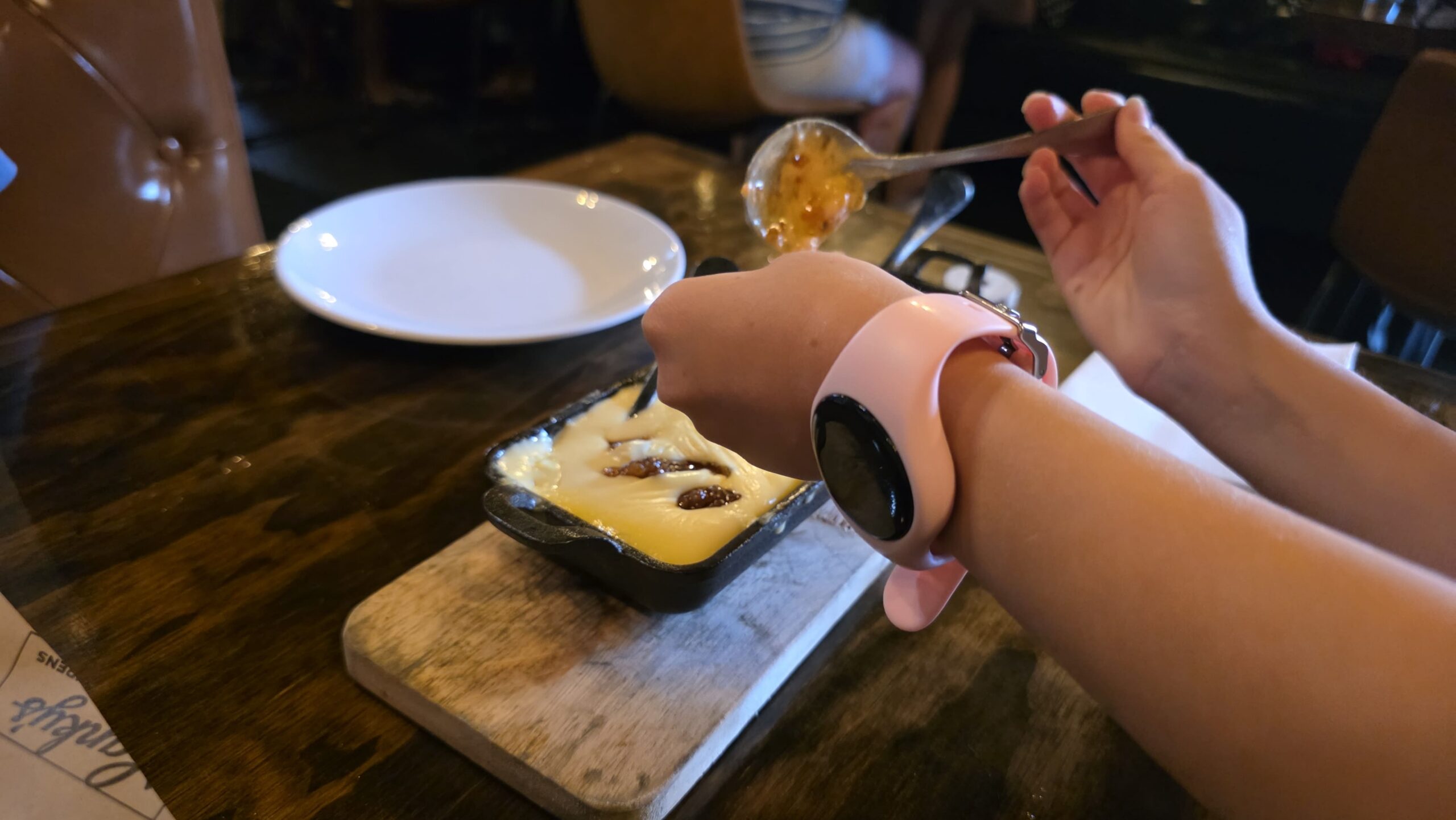 Cheese and dip trio with baked brie and fig jam at Lanky's on Laurens