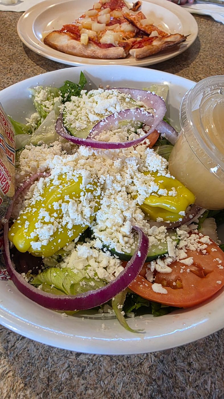Greek salad with feta and vegetables at Antonio's Italian Eatery